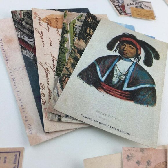 Lot 25 Piece Vintage Postcard Reproduction Junk Journal Ephemera Craft Supply mq - Picture 9 of 11